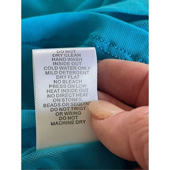 Berek Women's Sheer Padded Crew Neck Short Sleeve Shirt Blue Size Medium - Picture 5 of 5